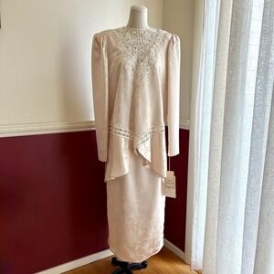Vintage Jessica McClintock NWT Two-Piece Lace Dress Romantic Bridal Formal